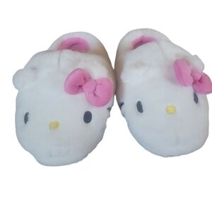 Hello Kitty Cute Plush White and Pink Adult House Slippers Sz 11-12